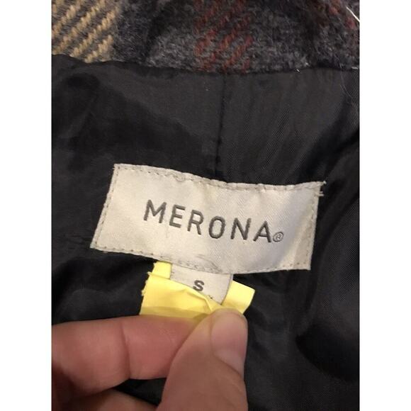 Merona Womens Size S Retro Plaid Belted Dress Coat - Picture 7 of 7